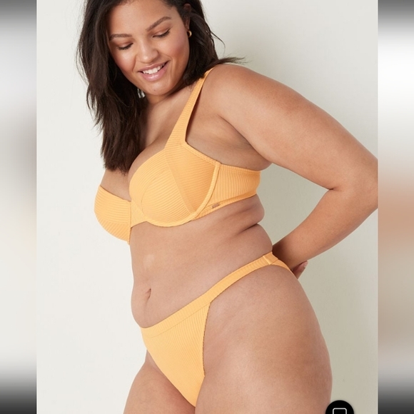 Victoria Secret- Ribbed High Leg Bikini Bottoms-XL - Picture 2 of 4